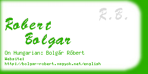robert bolgar business card